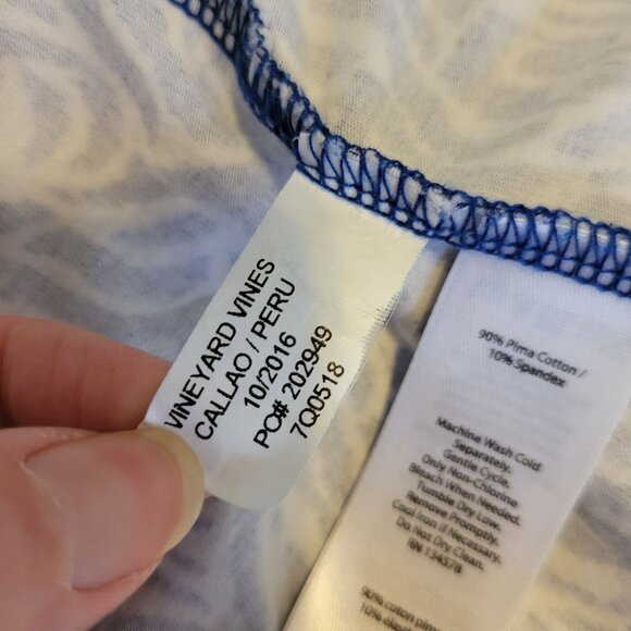 Vineyard Vines Blue White Print Dress S 7 8 Zebra Royal Ocean Stretch - Picture 5 of 6